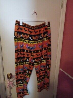 Women's Plus Size 2X Halloween Stitch Fleece Pajama Pants